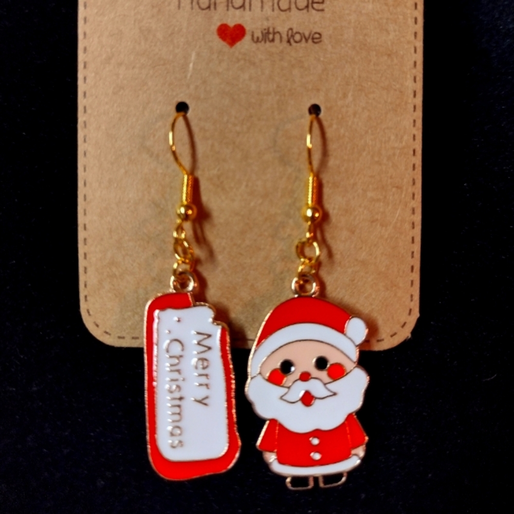 Asymmetrical Christmas Earrings